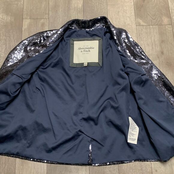 Abercrombie & Fitch Sequin Sparkle Dance Party‎ Open Front Blazer Jacket - Picture 3 of 6